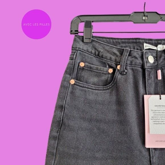 AVEC LES FILLES by Anthropology NEW Goth High Rise Distress Crop Jean 26 - Picture 7 of 11